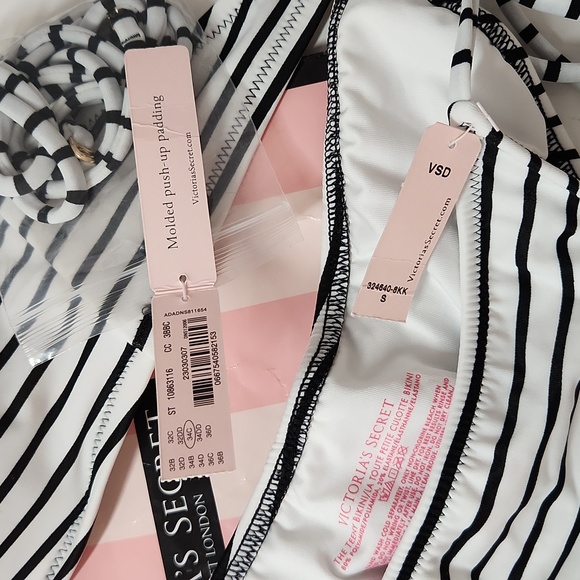 Victoria's Secret Bandeau Bikini - Top size 34C + 2 size small bottoms NWT - Picture 3 of 5